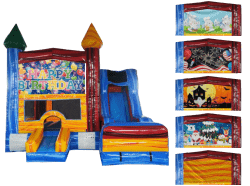Themed Castle Bounce House With A Slide