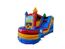 Themed Bounce House with slide Rental Kingwood TX Birthday Easter 1 3 Themed Castle Bounce House With A Slide