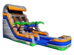 18 ft Dual Lane Slide Wet or Dry – Palm Paradise
